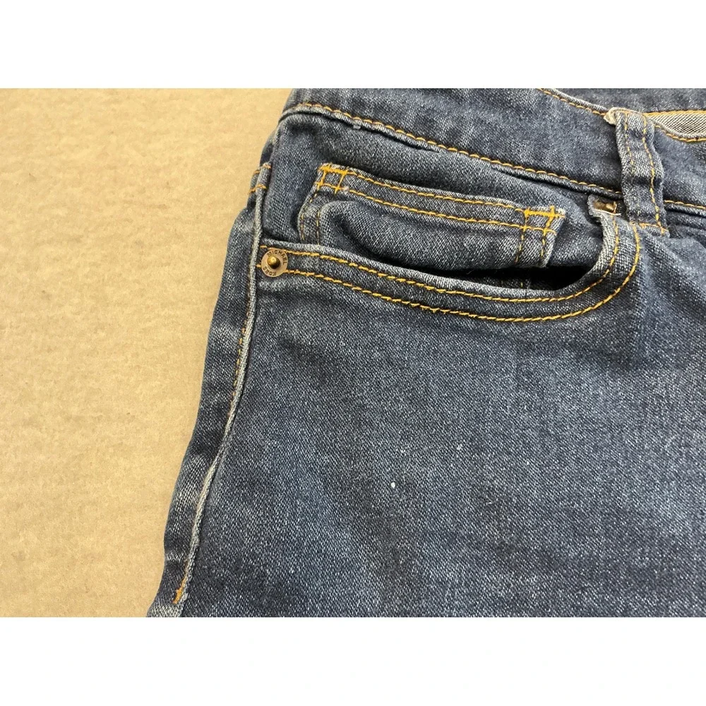 Michael Kors Denim Shorts Dark Wash Gold Logo Size 6 Casual Summer Classic